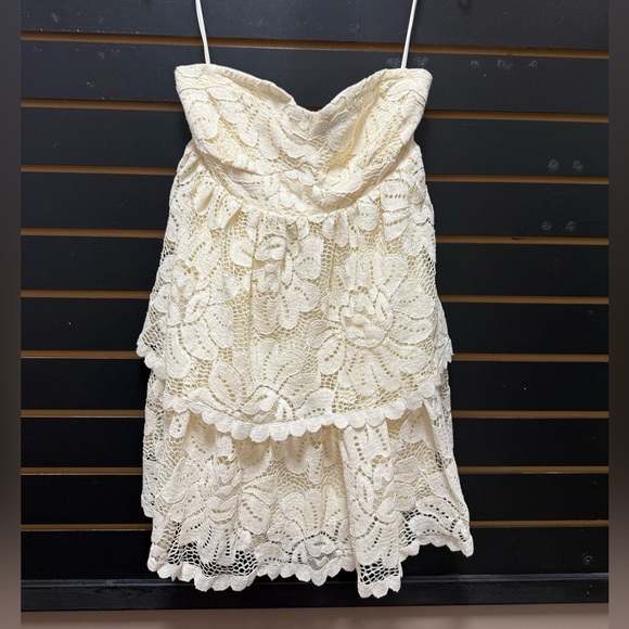 Anthropologie Cream Strapless Dress - Picture 1 of 3